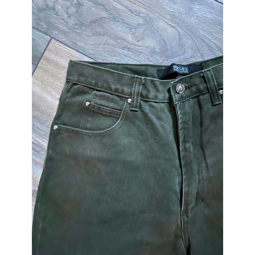 VTG 1973 Versace Couture Jeans Sz 32/46 Dark Green